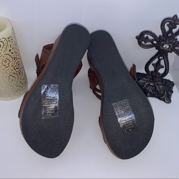WHISKEY brown basket weave platform wedges New in box NIB 6.5 7.5 8 8.5 9 - Picture 7 of 8